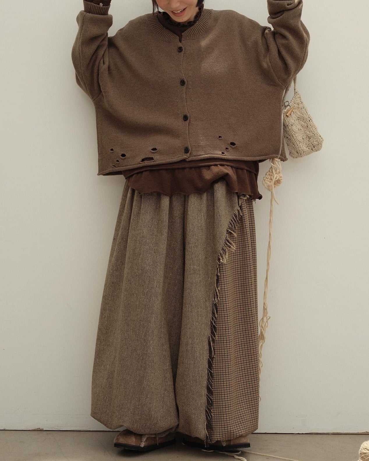 ホールニットリブカーディガン 10126