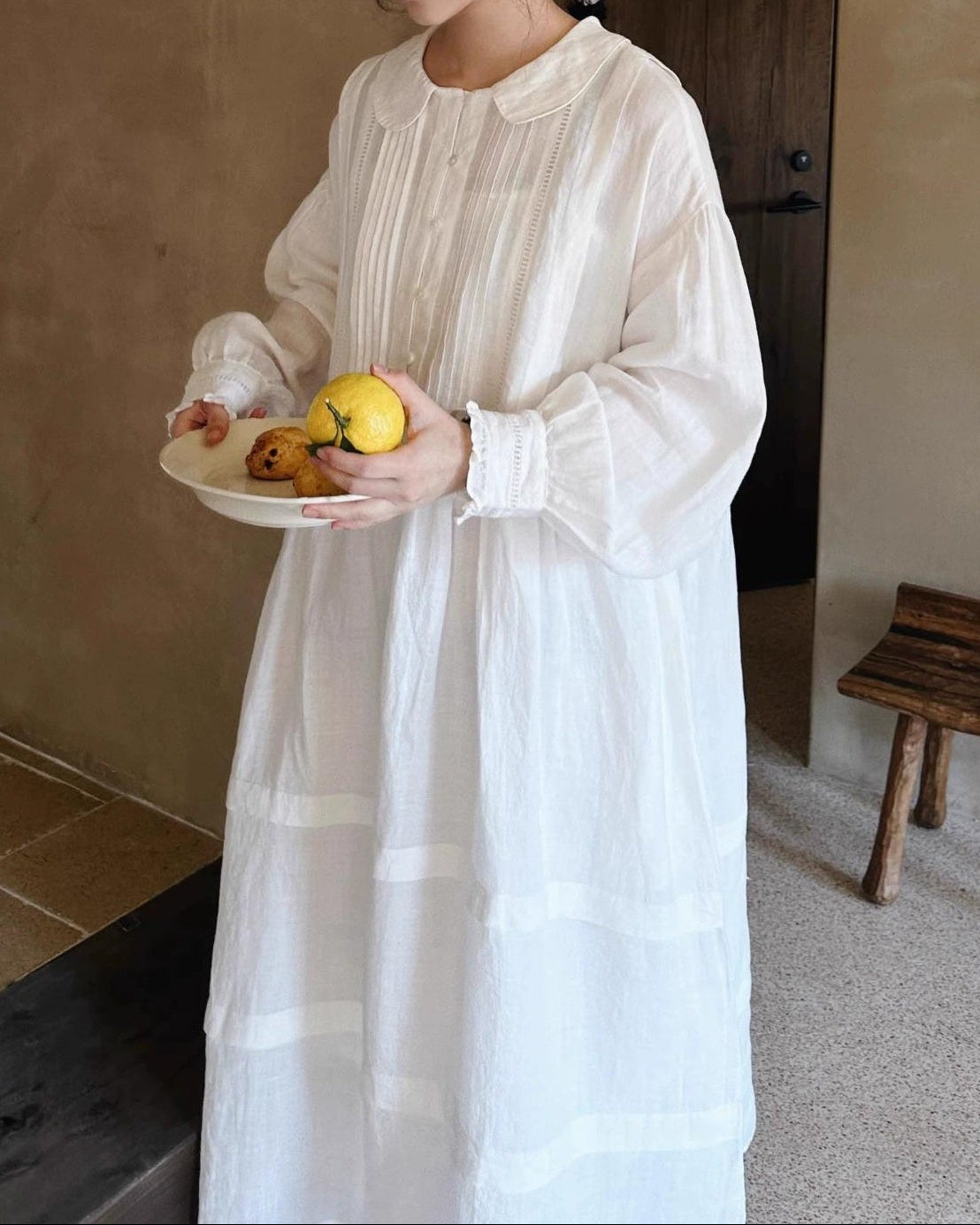 パフスリーブピンタックワンピース 10001