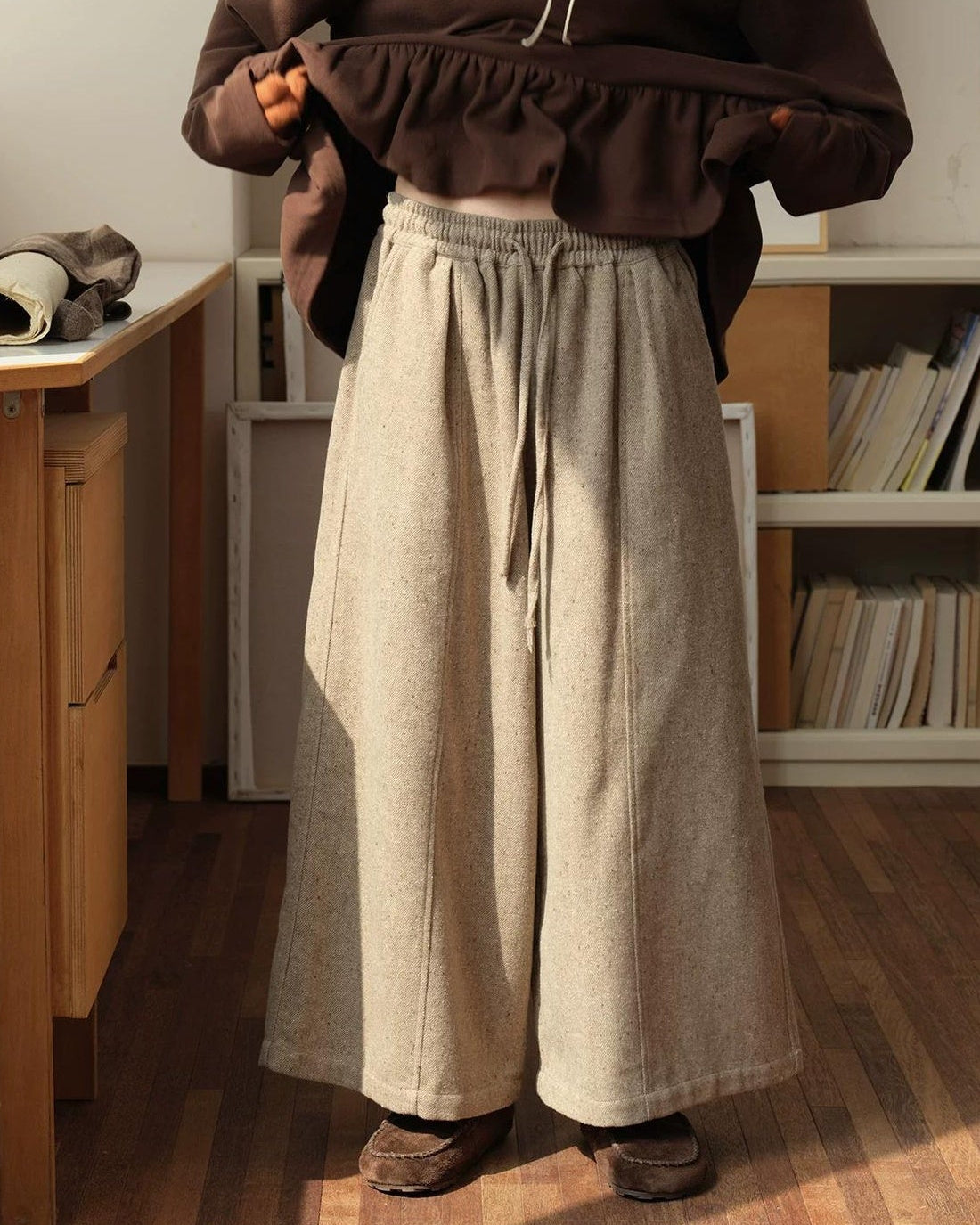 フォークロアワイドタックパンツ 10159