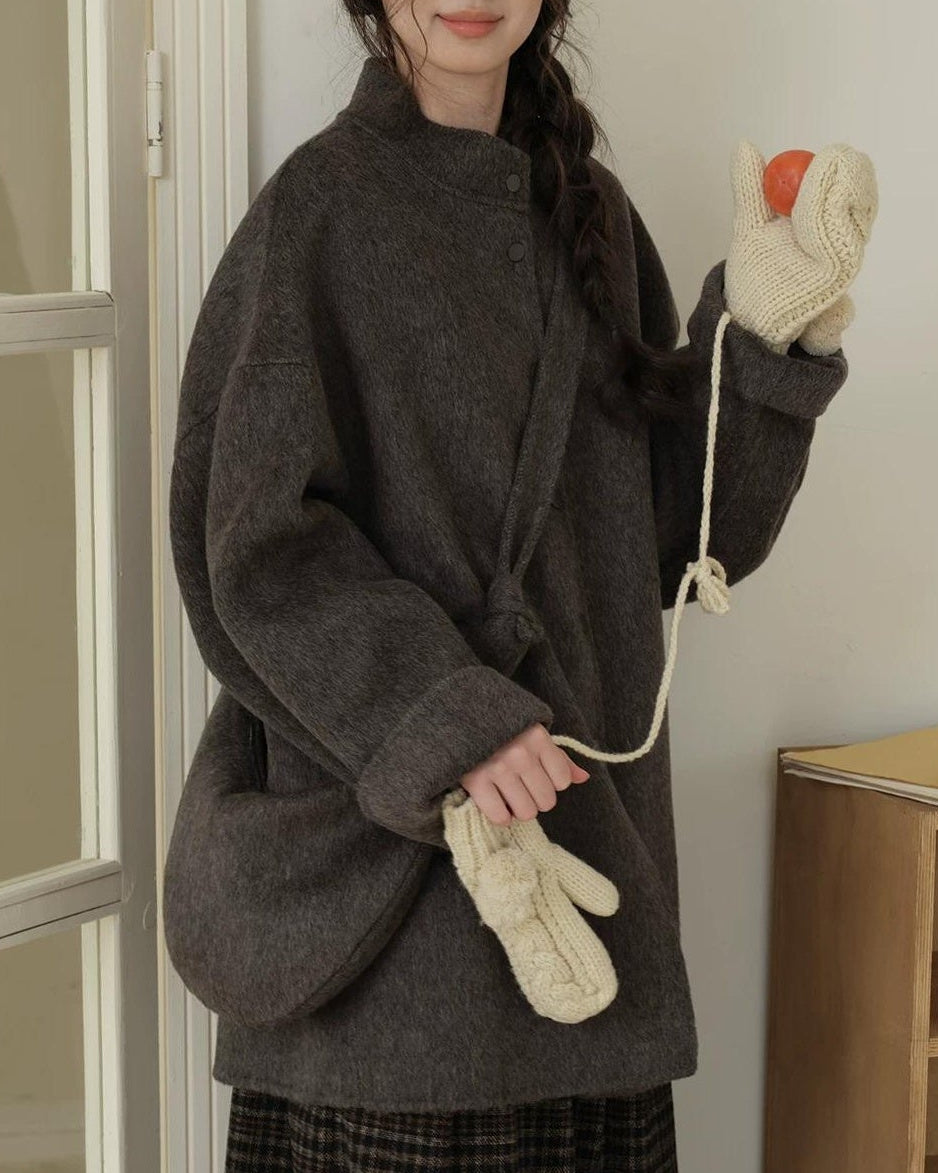 ニュアンスルーズスタンドカラーコート 10206