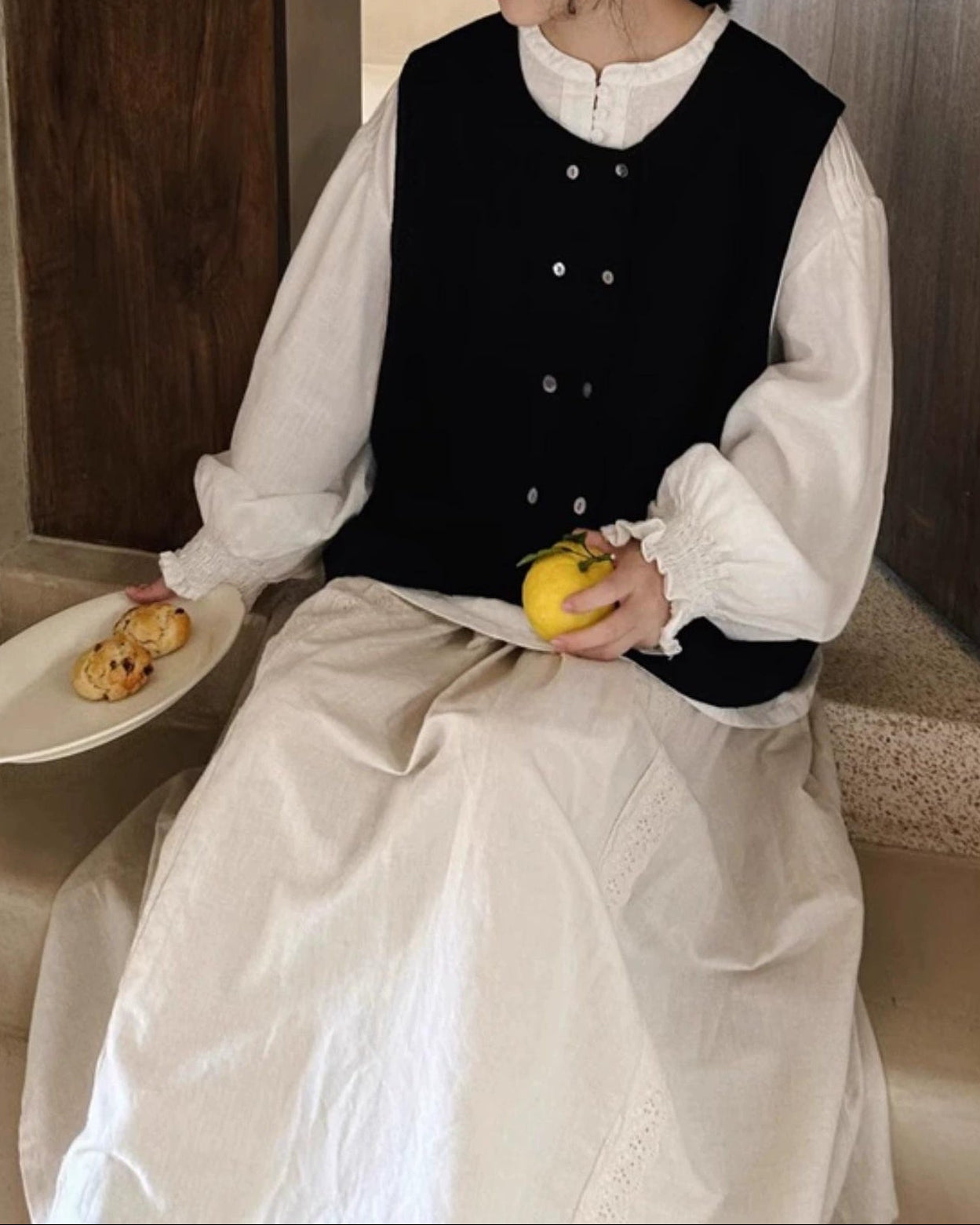 ダブルブレスト2WAYレトロベスト 10056