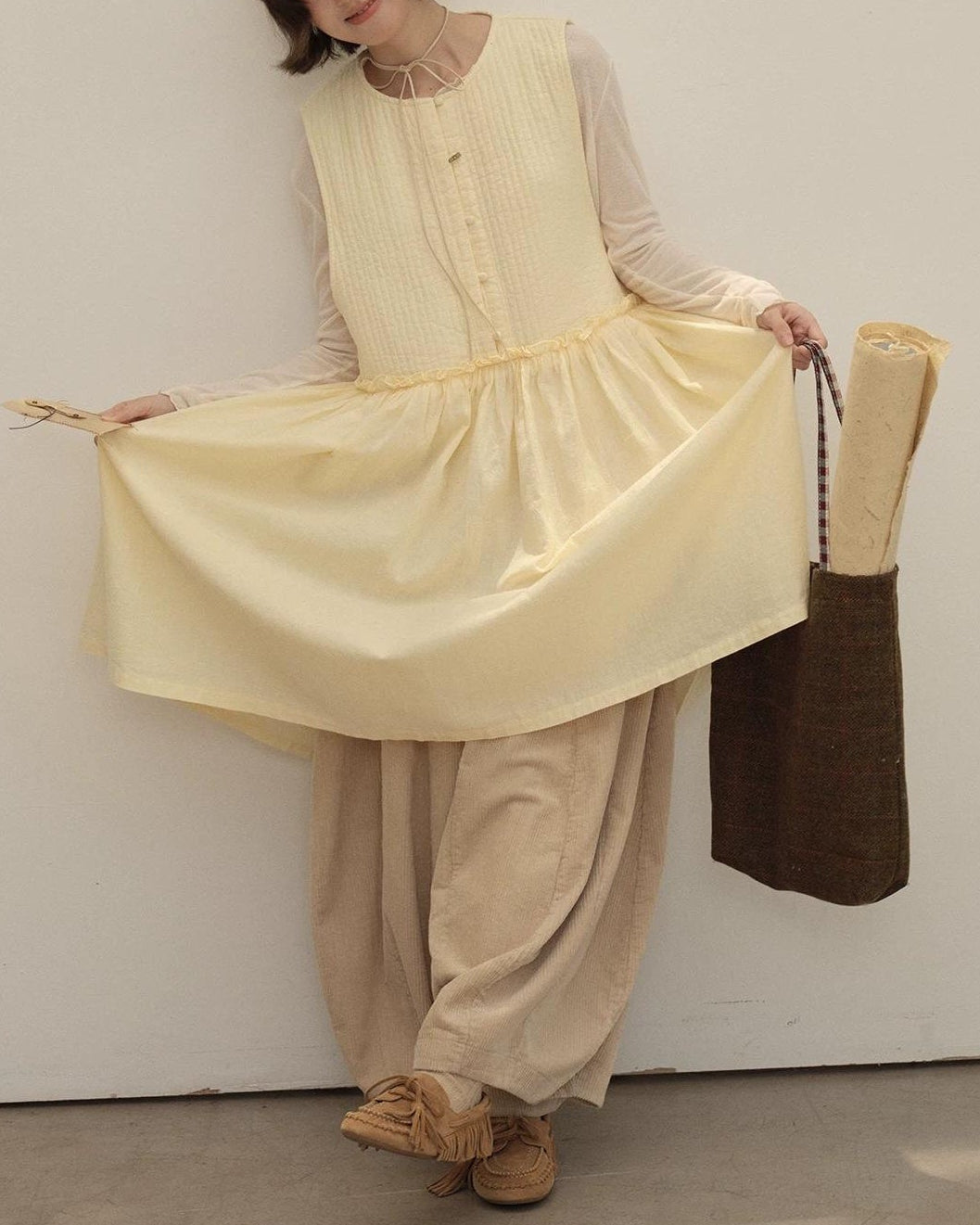 ノーディハイウエストソフトベストドレス 10145