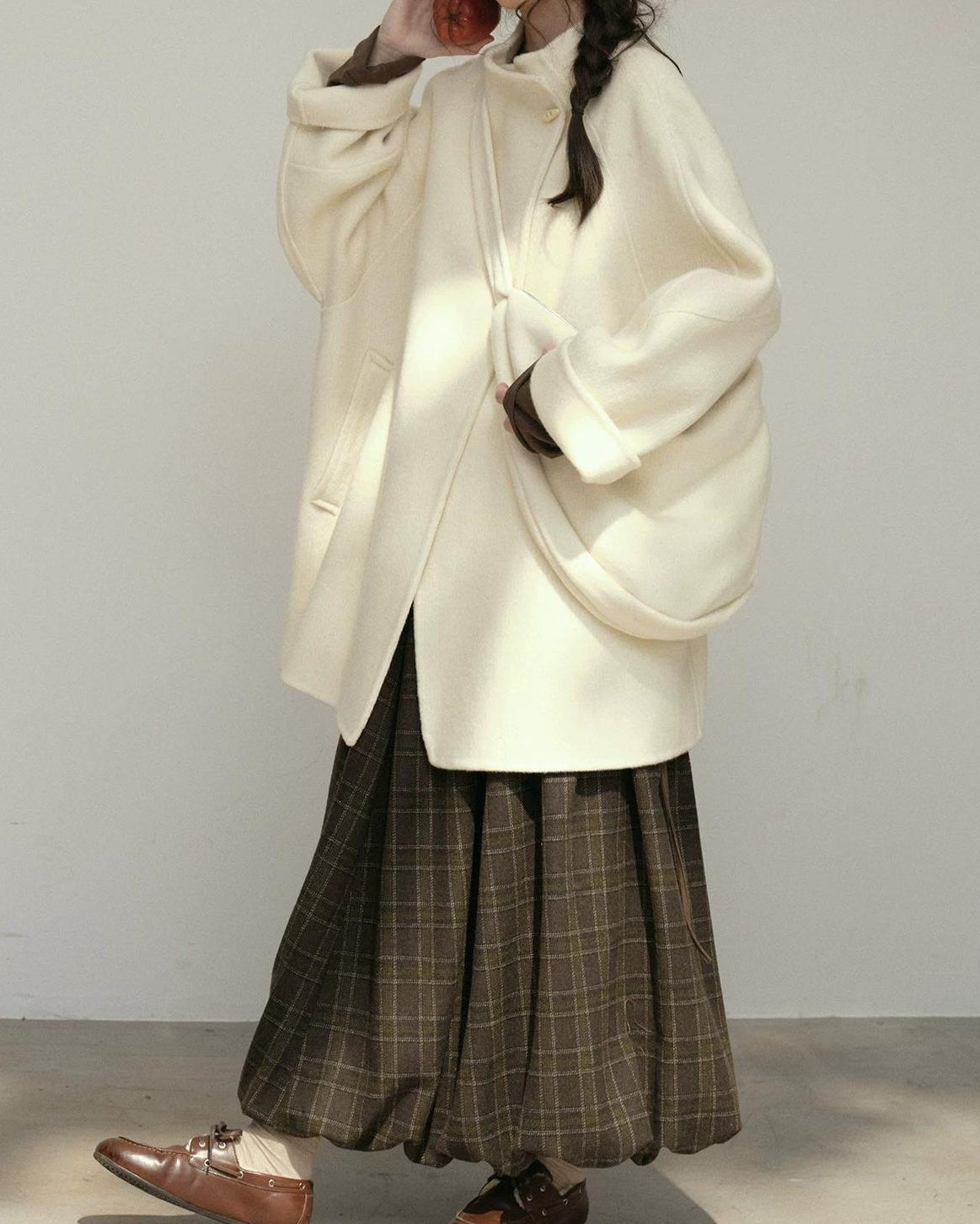 ランタンチェックミディスカート 10184