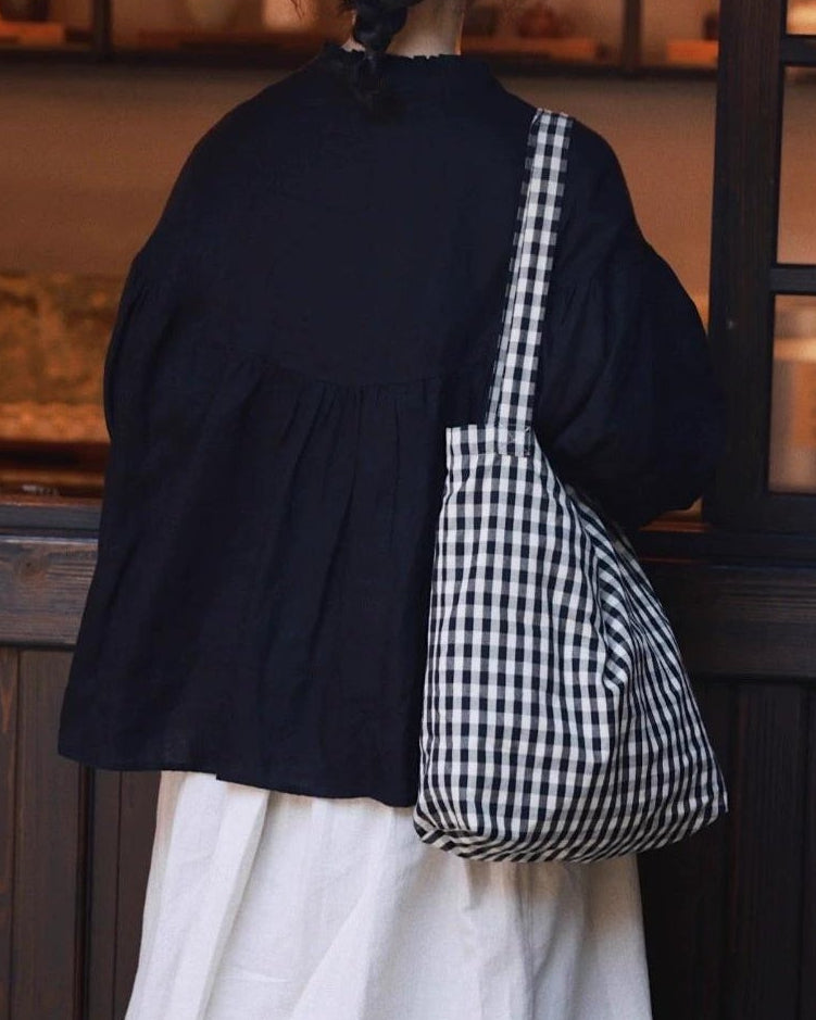 フリルネックフレアブラウス 10057