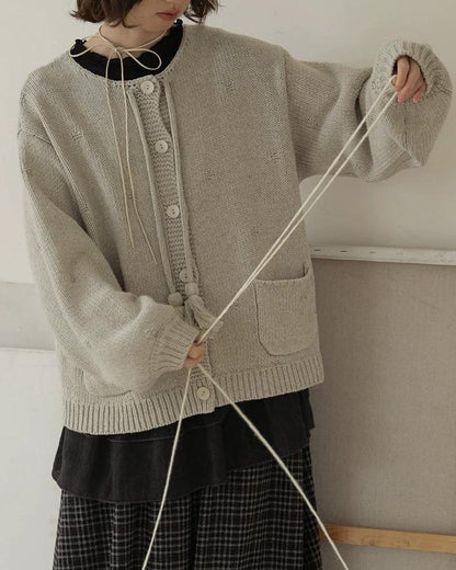 ボヘミックタッセルニットカーディガン 10207