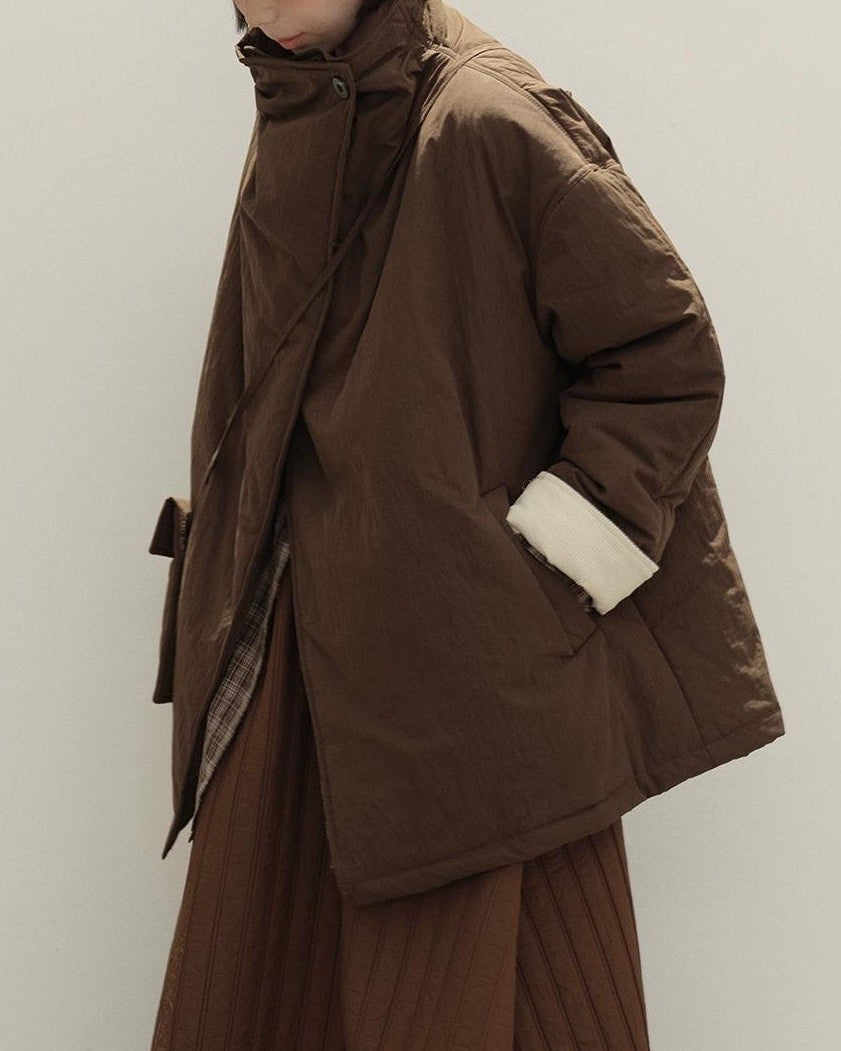 スタンドカラーミニマルノルディカ コート 10133