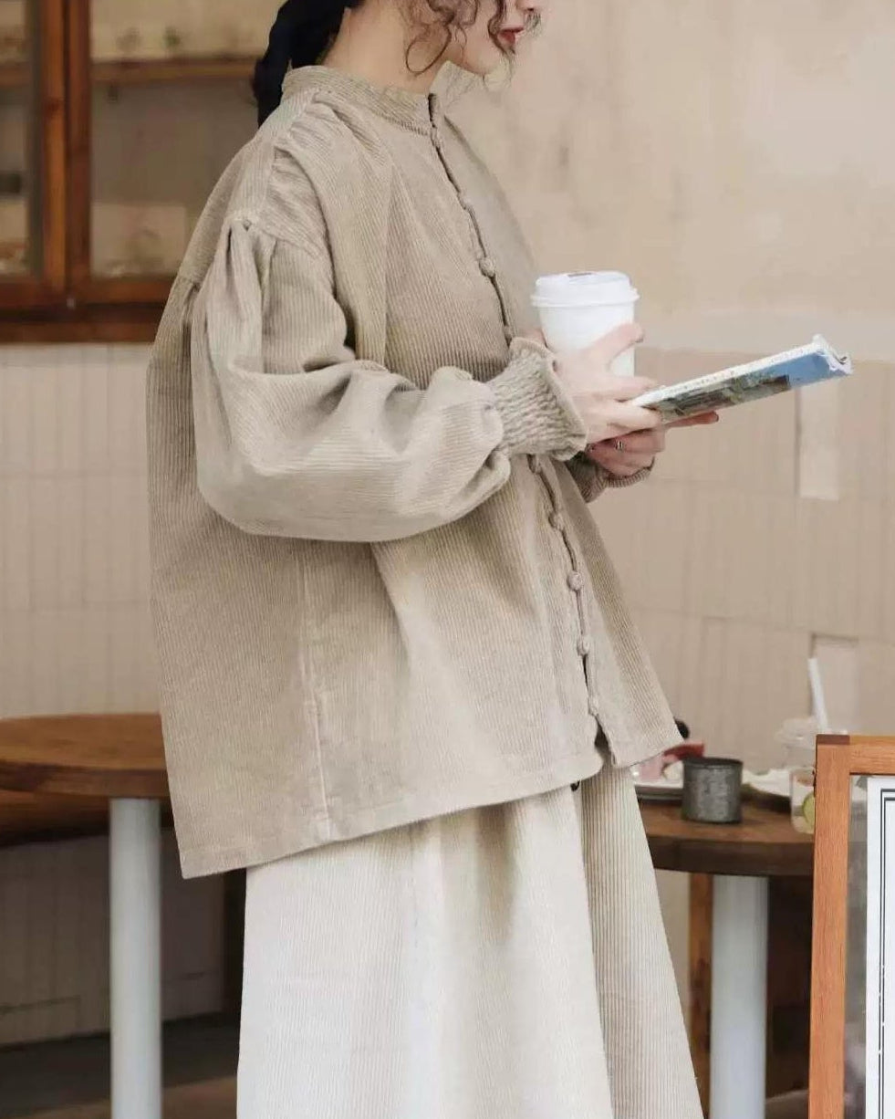 ナチュラルテクスチャーノーカラーブラウス 10102