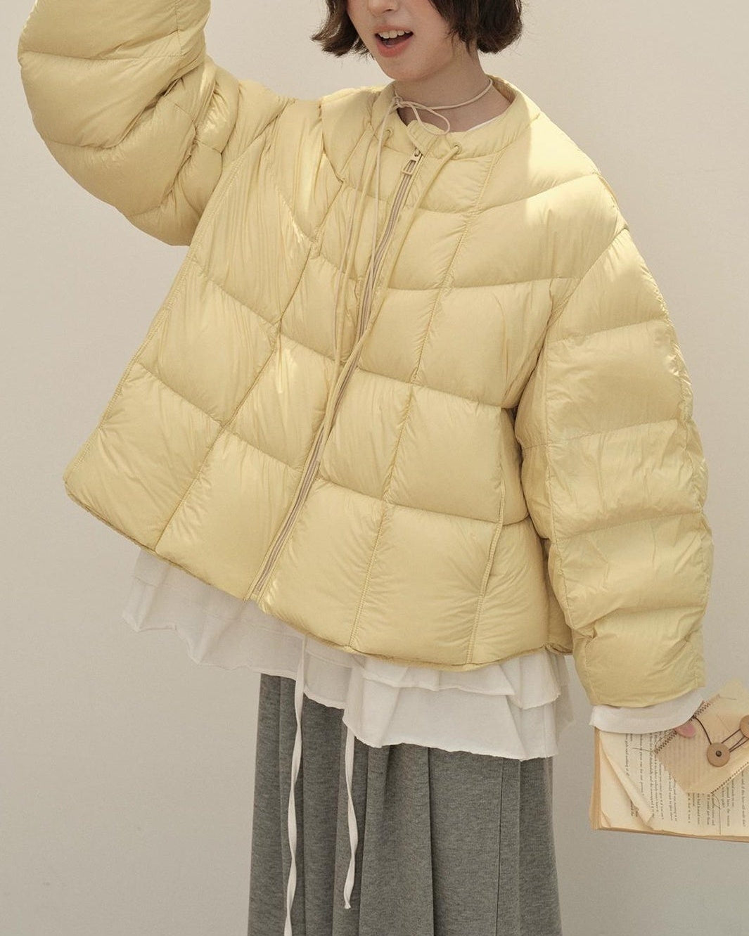 エアウォームクラウドリボンパフコート 10141