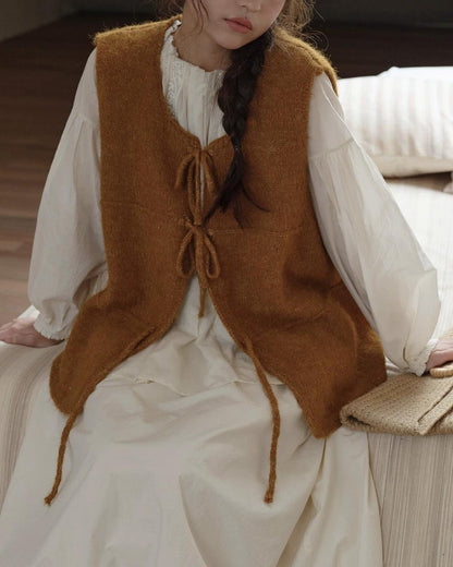 リボンアクセントニットベスト 10277