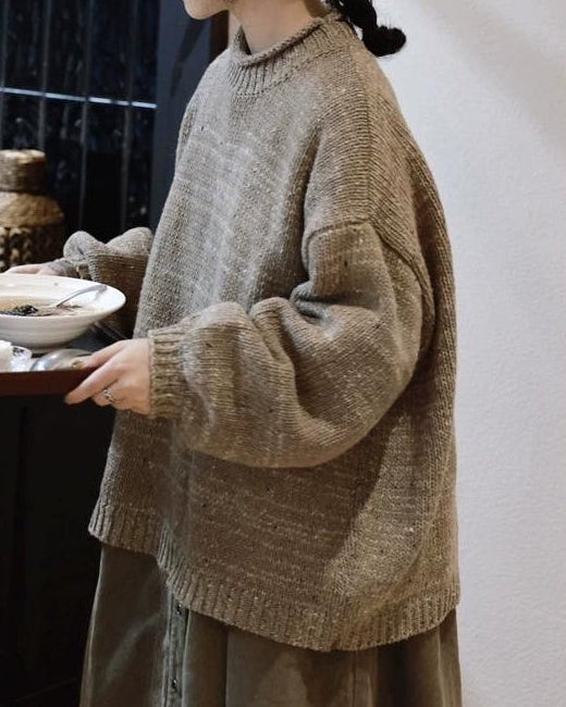 パフスリーブリラックスニットプルオーバー 10033