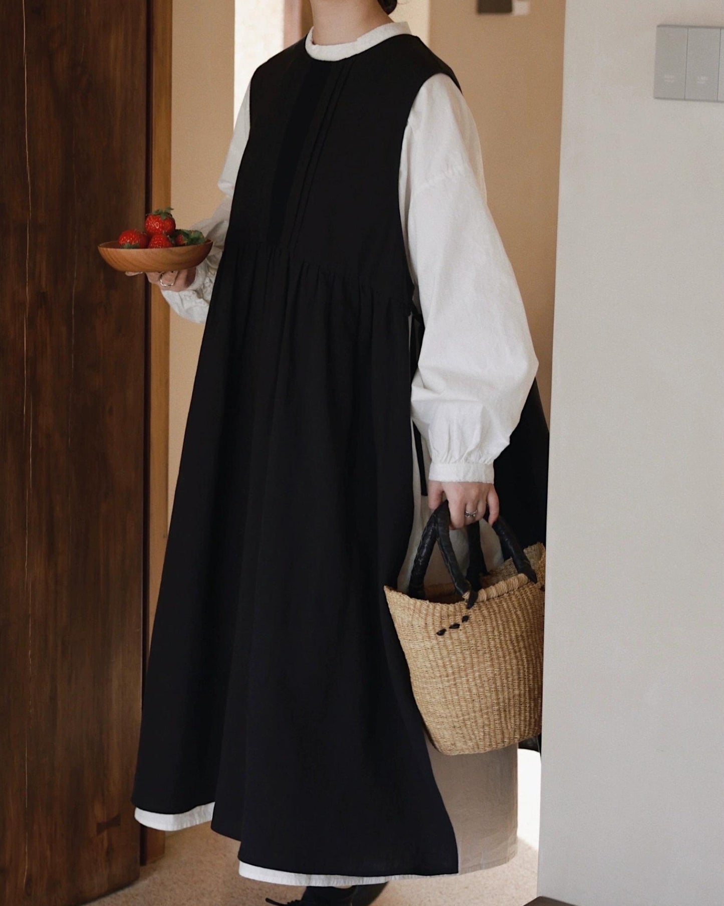 ハイウエストスリットリボンワンピース 10025