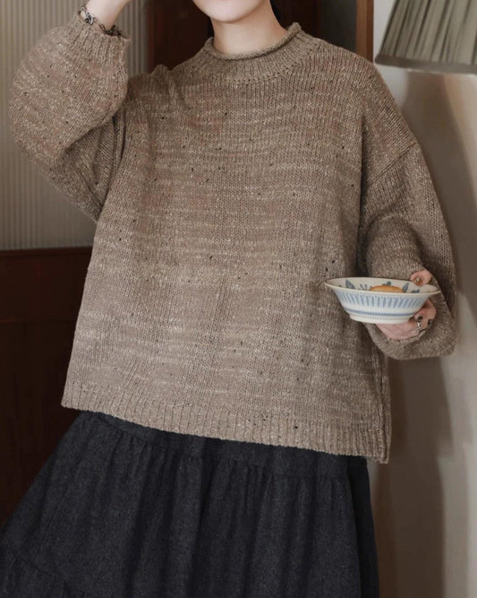 パフスリーブリラックスニットプルオーバー 10033