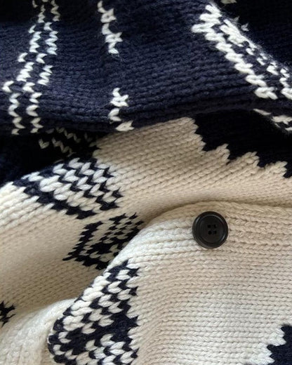 スノーパターンハイネックニットカーディガン 10173