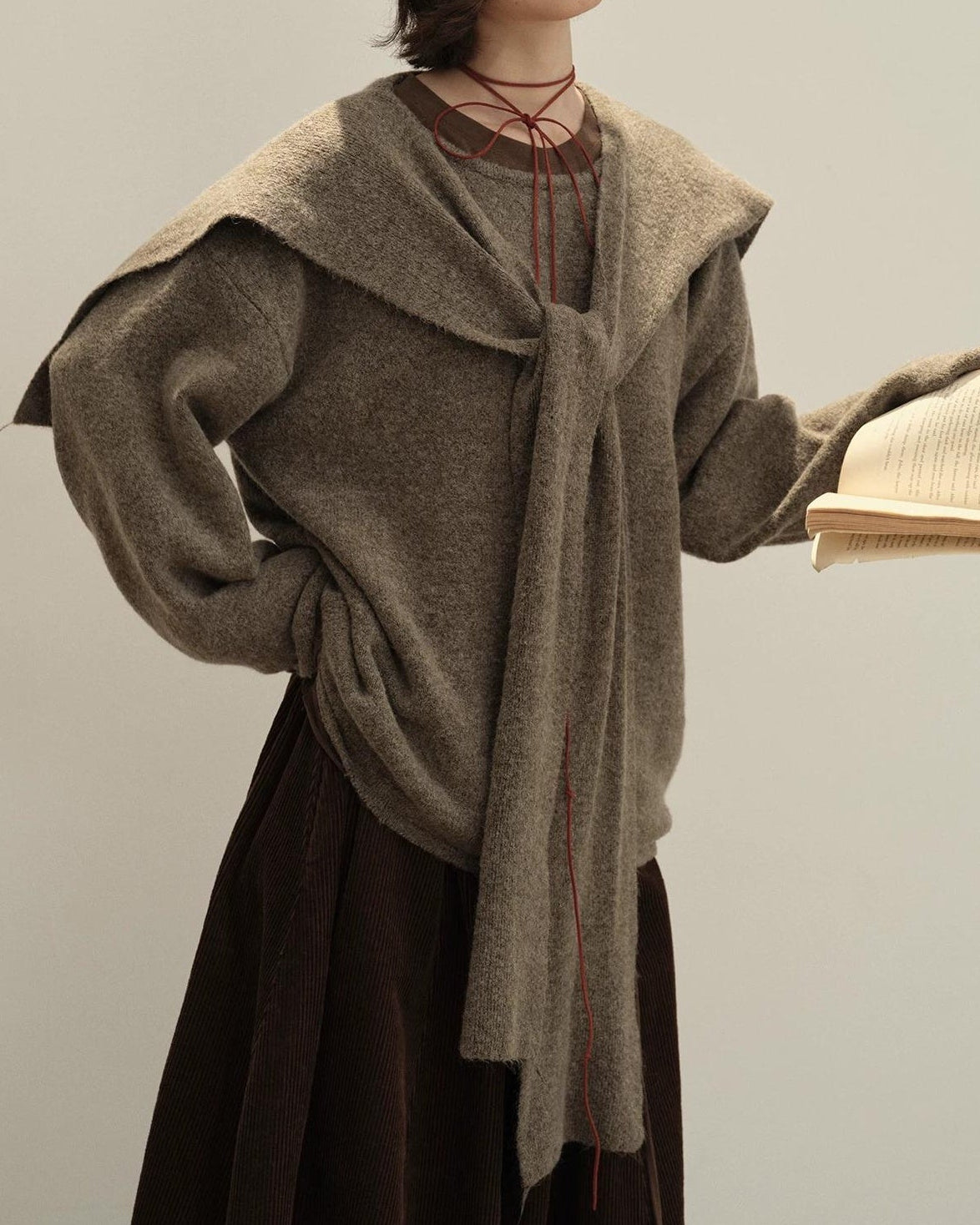 ストールレイヤーニットプルオーバー 10150