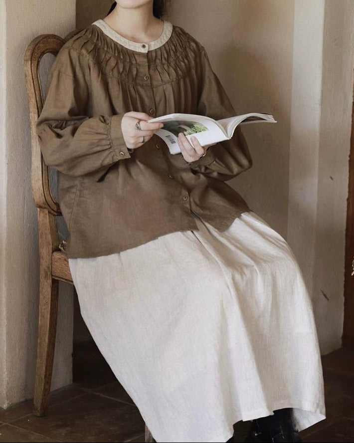 ハイウエストナチュラルAラインスカート 10040