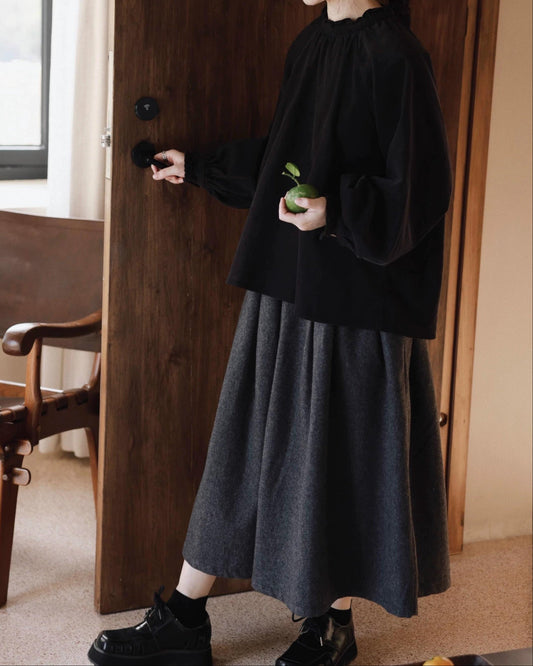 ナチュラルミディフレアスカート 10005