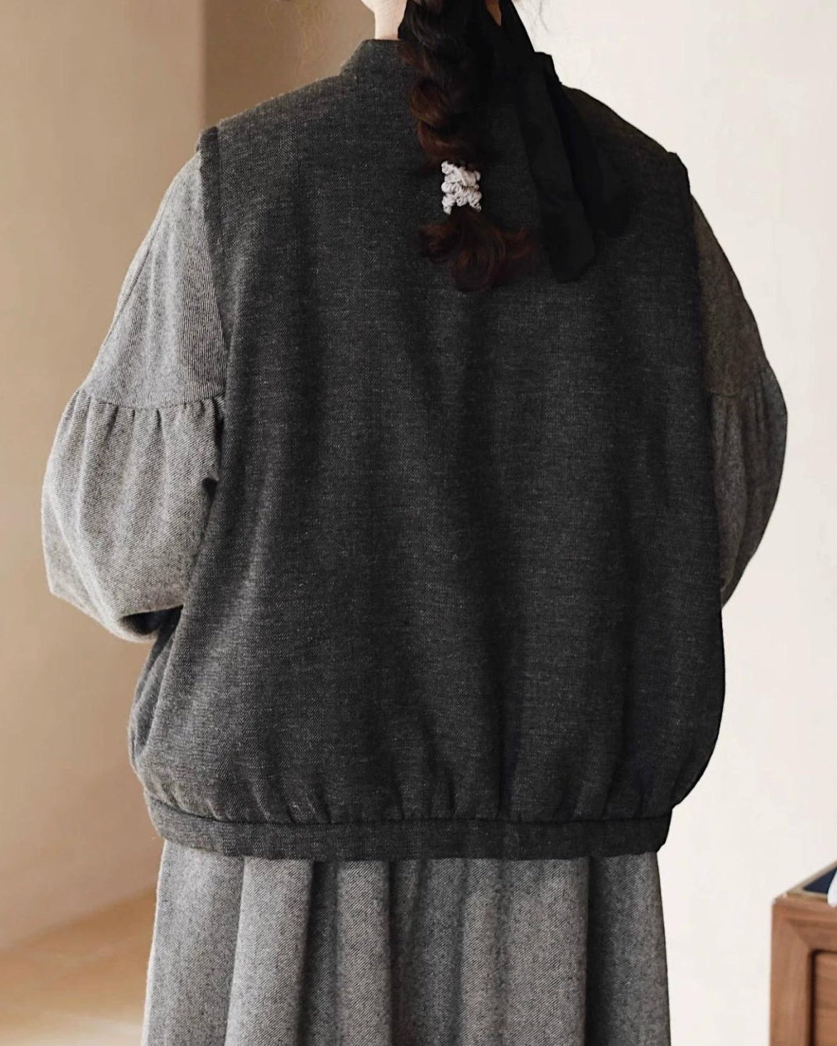 ディープヘザーシングルブレストベスト 10067