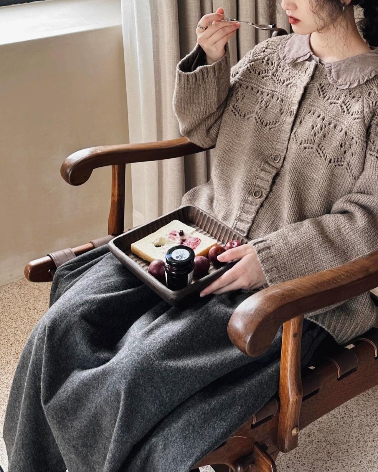 ナチュラルミディフレアスカート 10005