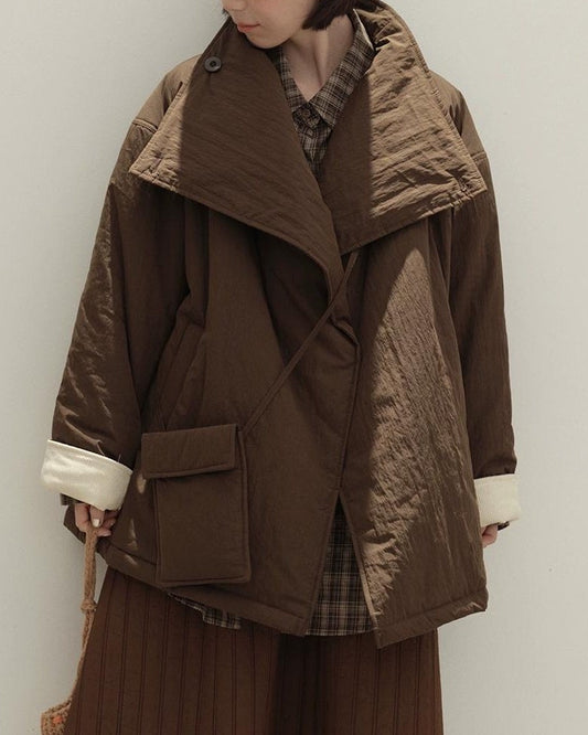 スタンドカラーミニマルノルディカ コート 10133