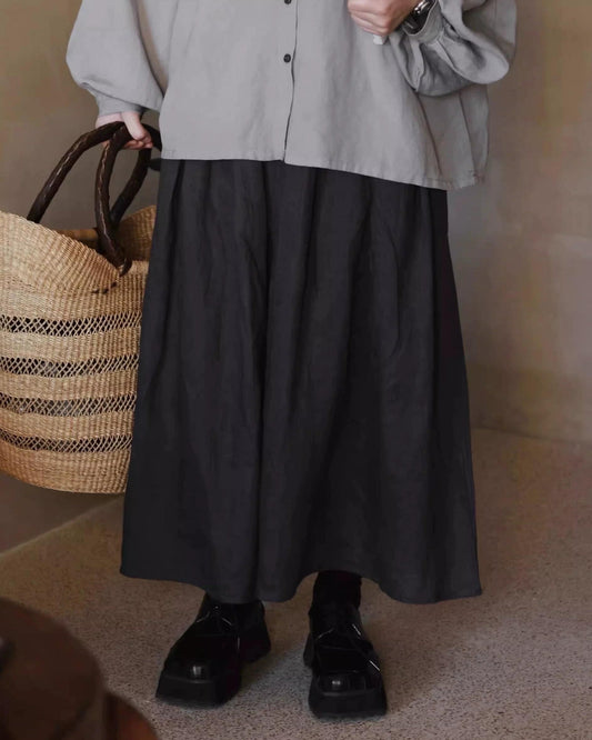 ウエストゴムリラックスロングスカート 10055