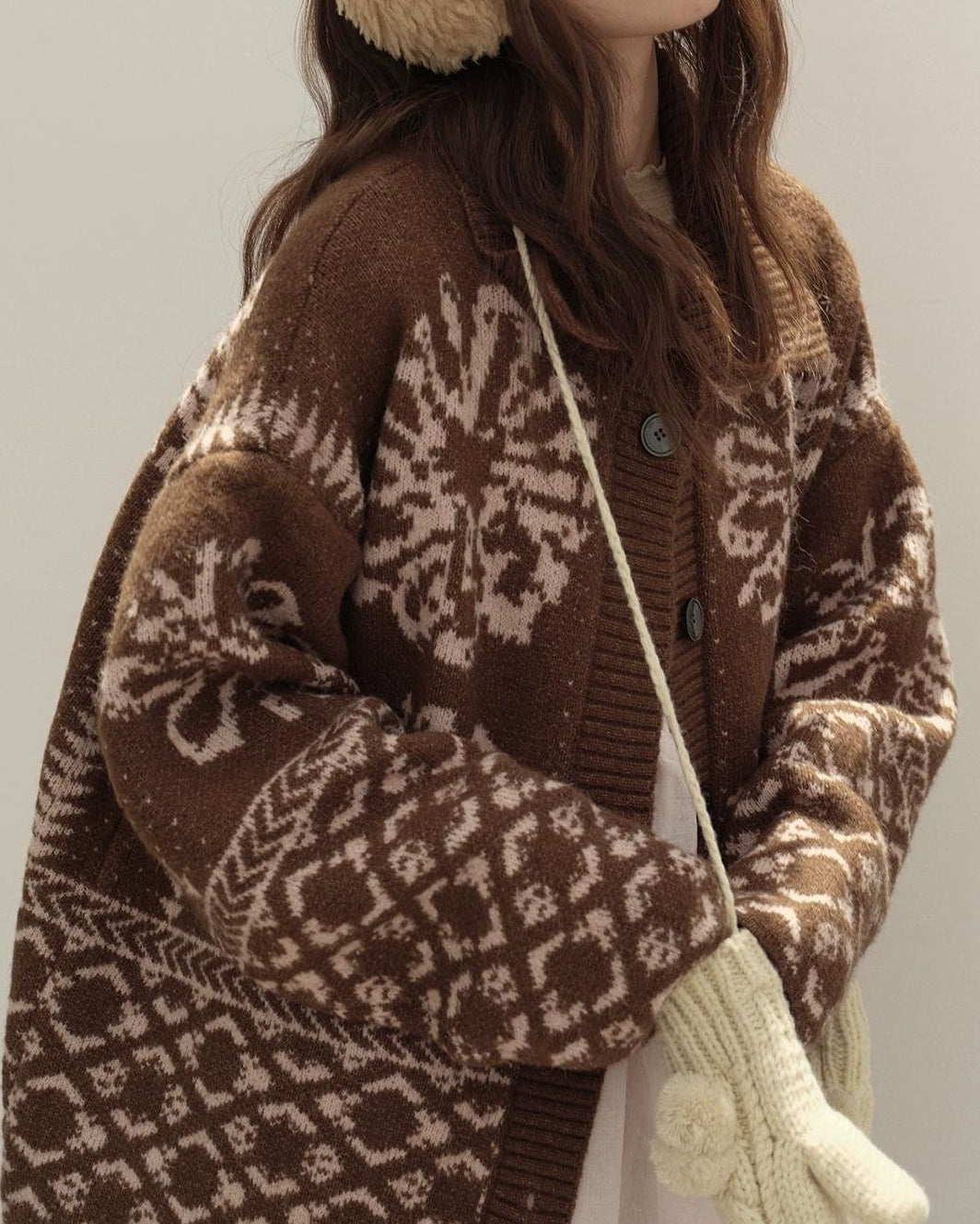 スノーレトロフェアアイルカーディガン 10134