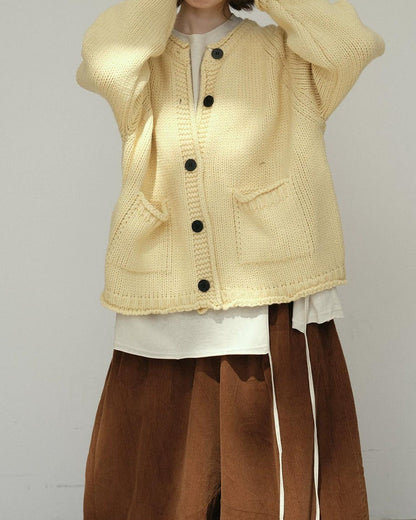 フォークポケットニットカーディガン 10179