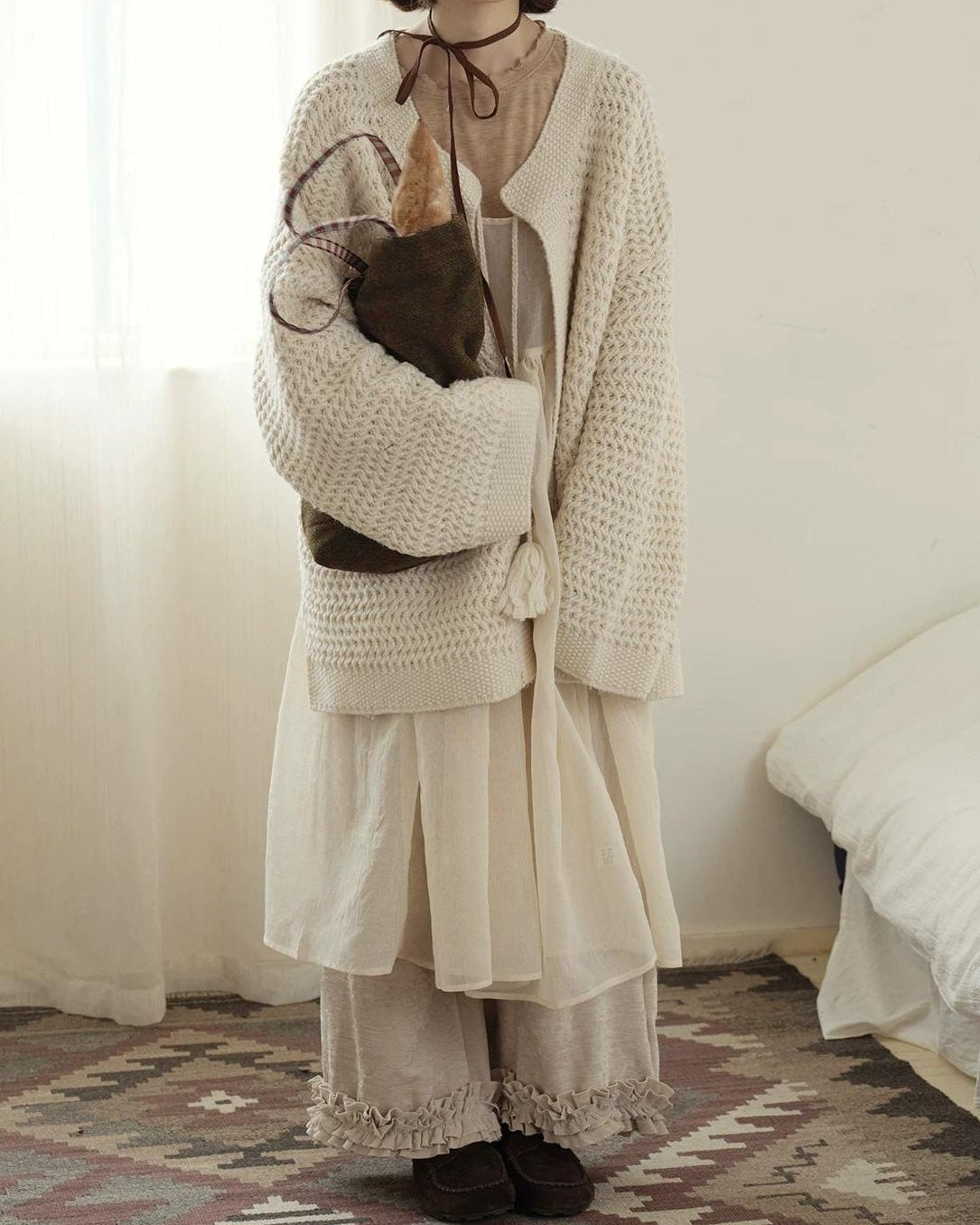 クラフトフリンジニットカーディガン 10209