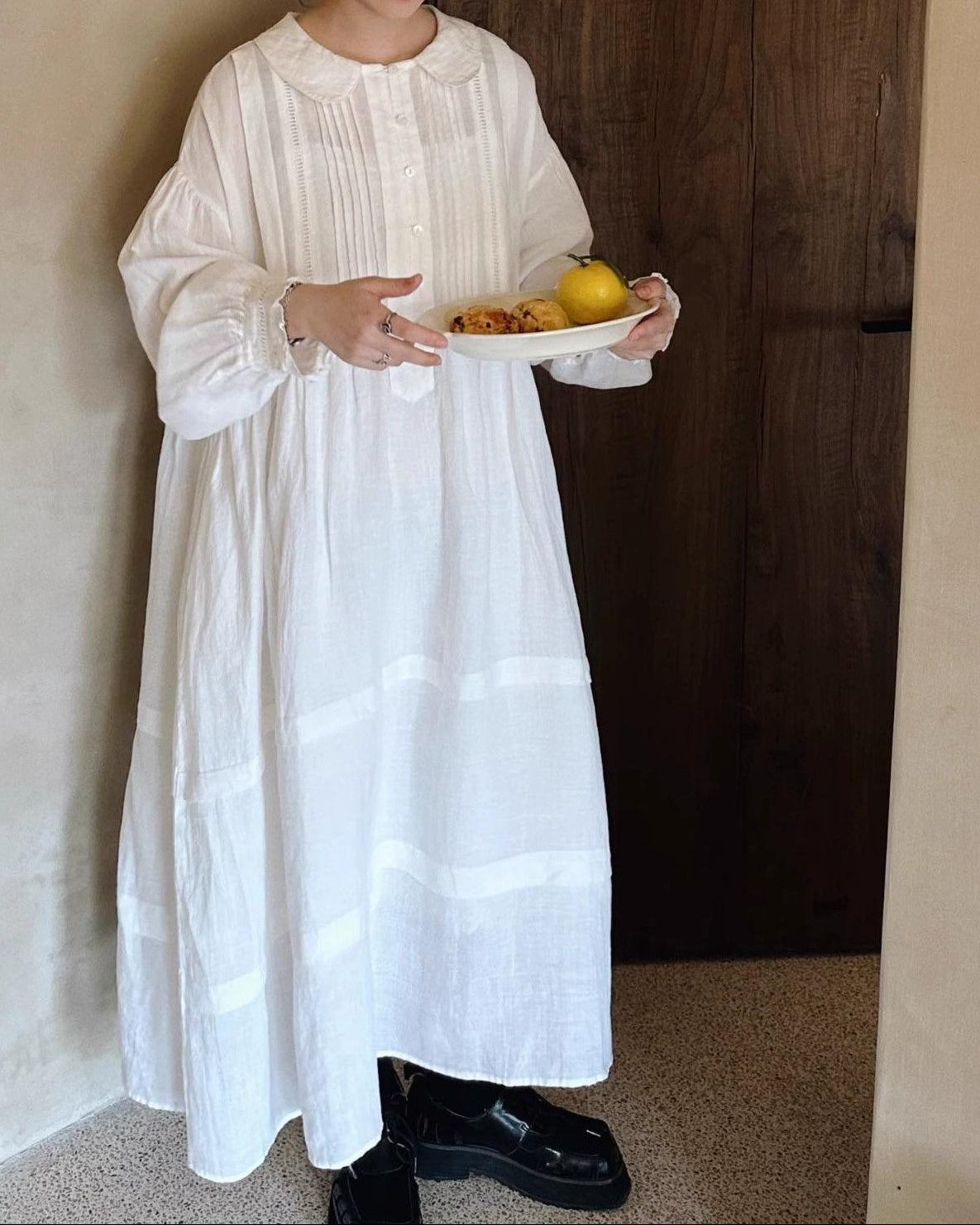 パフスリーブピンタックワンピース 10001