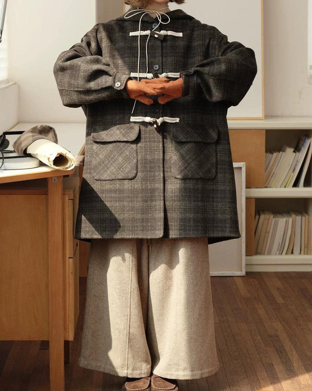 フォークロアワイドタックパンツ 10159