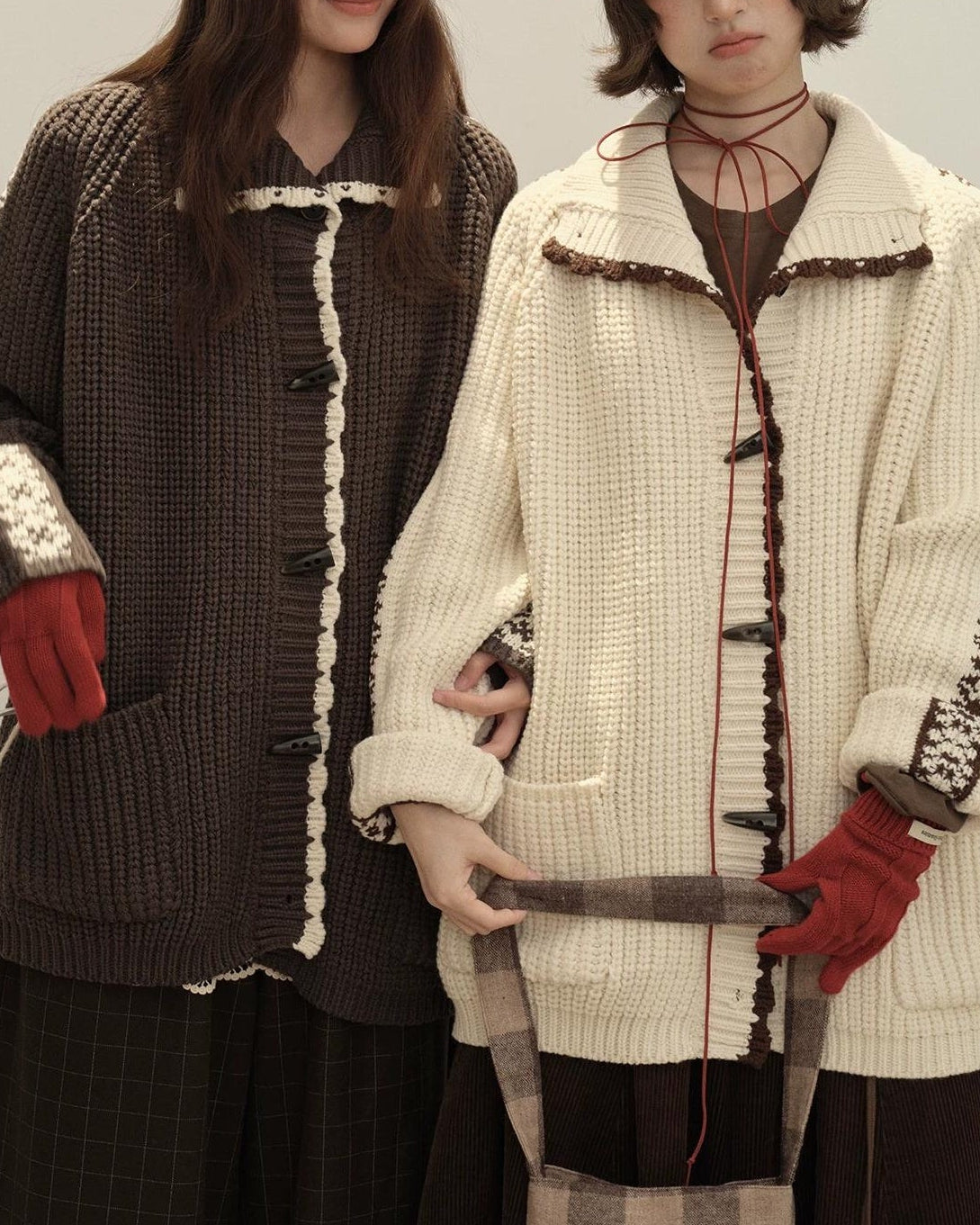 ラペルダッフルポケットニットカーディガン 10148