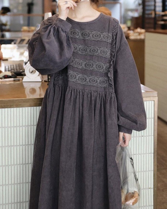 レースクララコーデュロイワンピース 10108