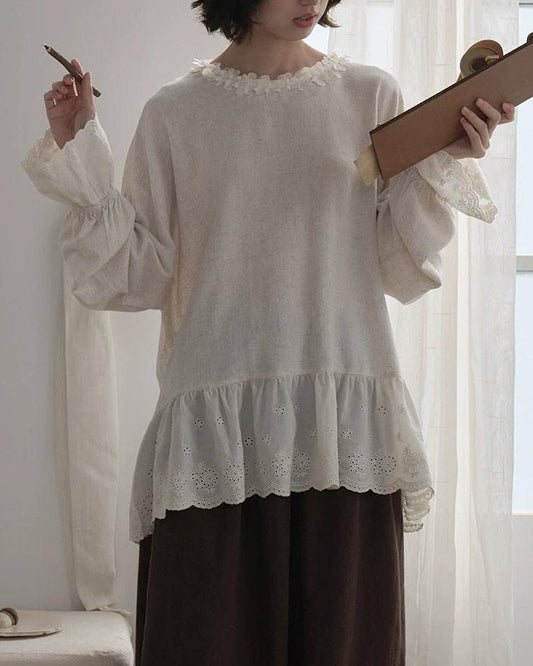 リルヴェステアフレアルーズロングブラウス 10262