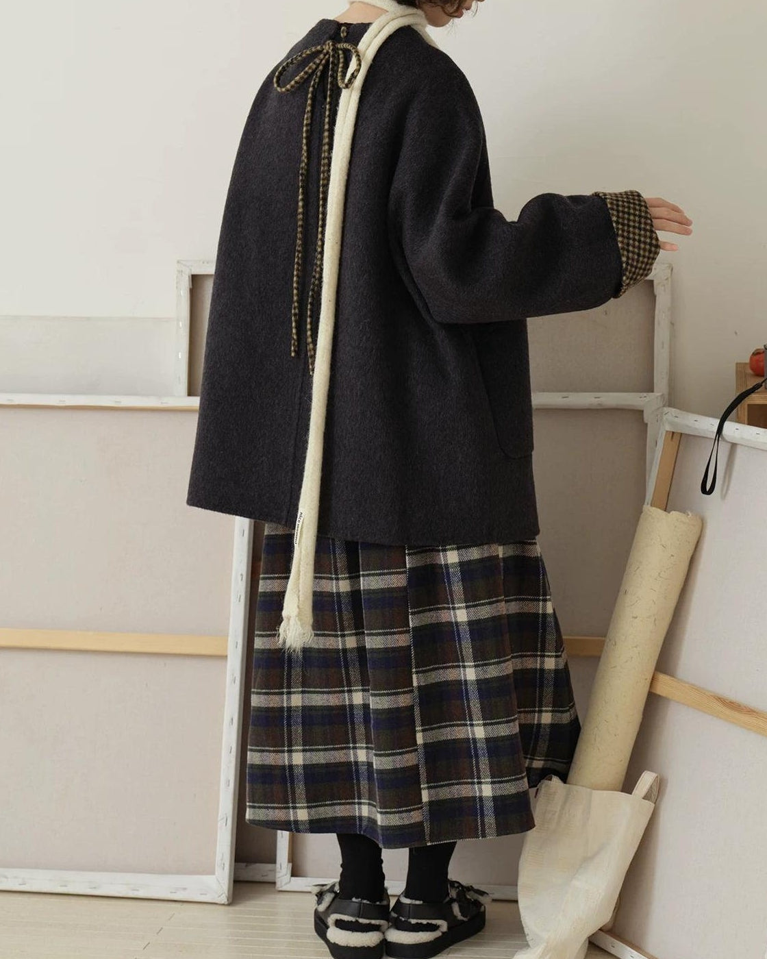 スカンジナビアチェックミディスカート 10188