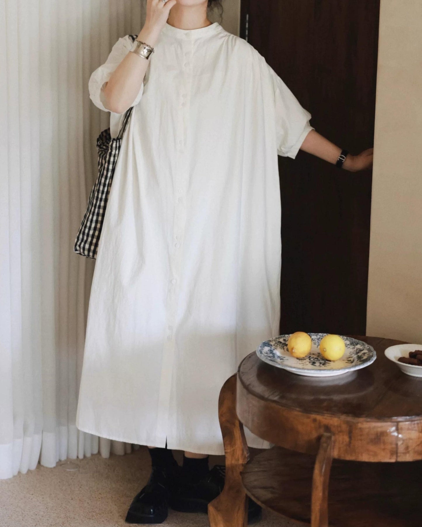 ルオトフォルムパフシャツワンピ 10417
