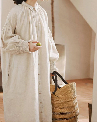 ヘルカナチュラルロングギャザーワンピース 10087