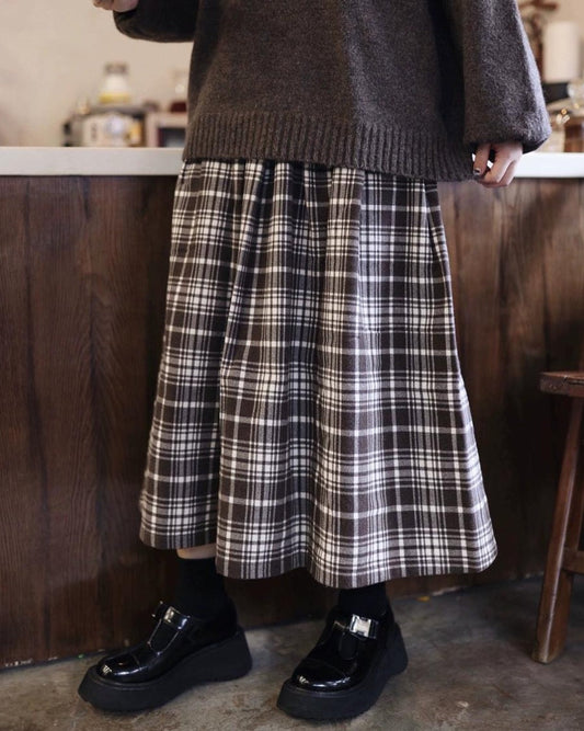 ミュークチェックAラインスカート 10111