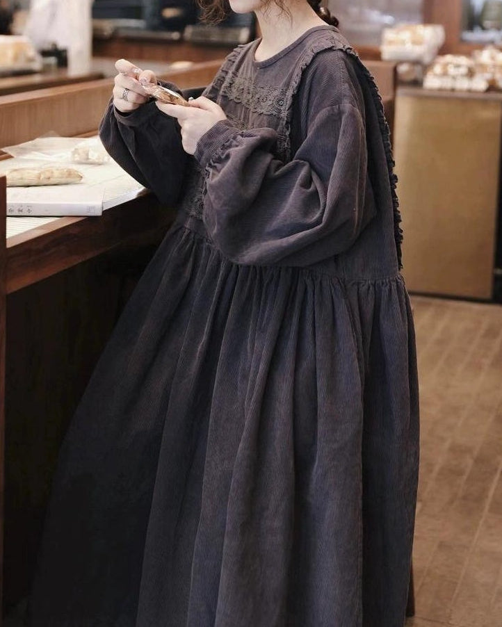 レースクララコーデュロイワンピース 10108