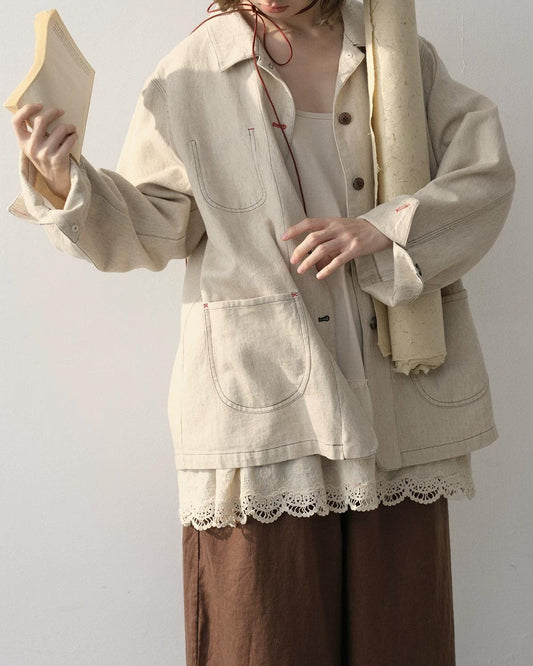 リネンオーバーポケットジャケット 10222
