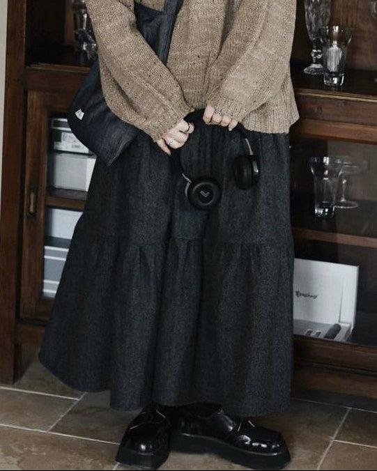 ハイウエストレトロティアードスカート 10037