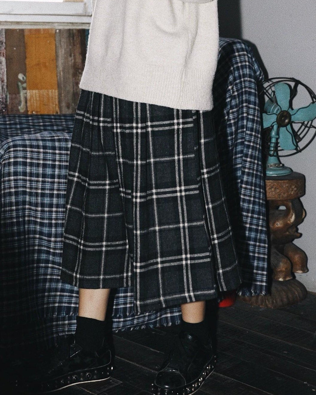 フォルムチェックAラインスカート 10124