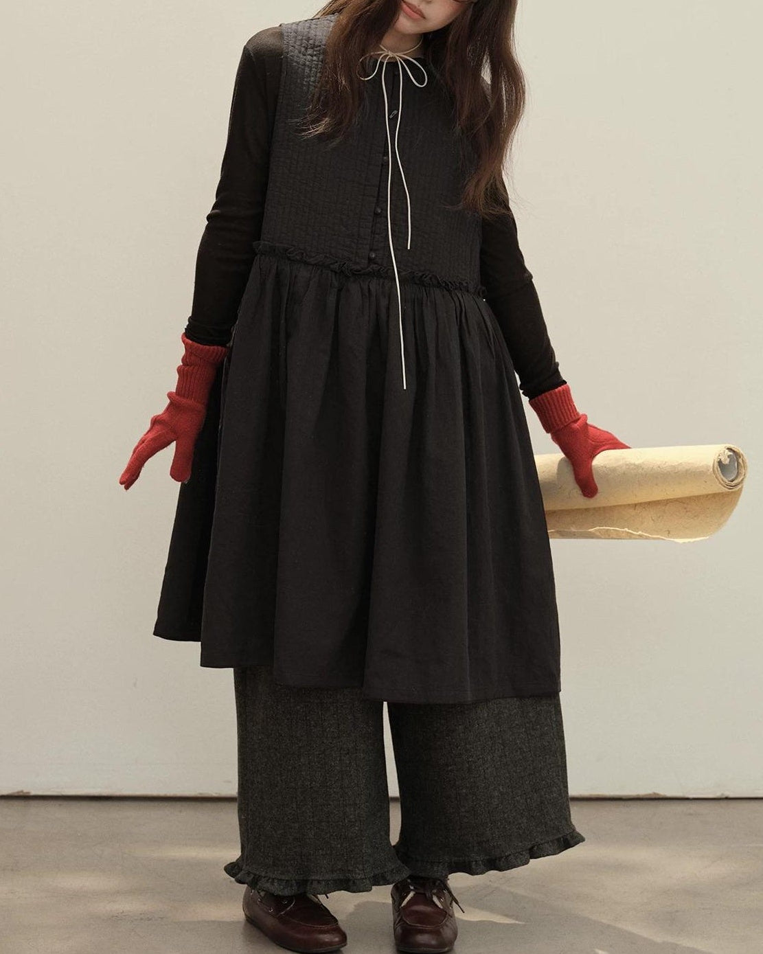 ノーディハイウエストソフトベストドレス 10145