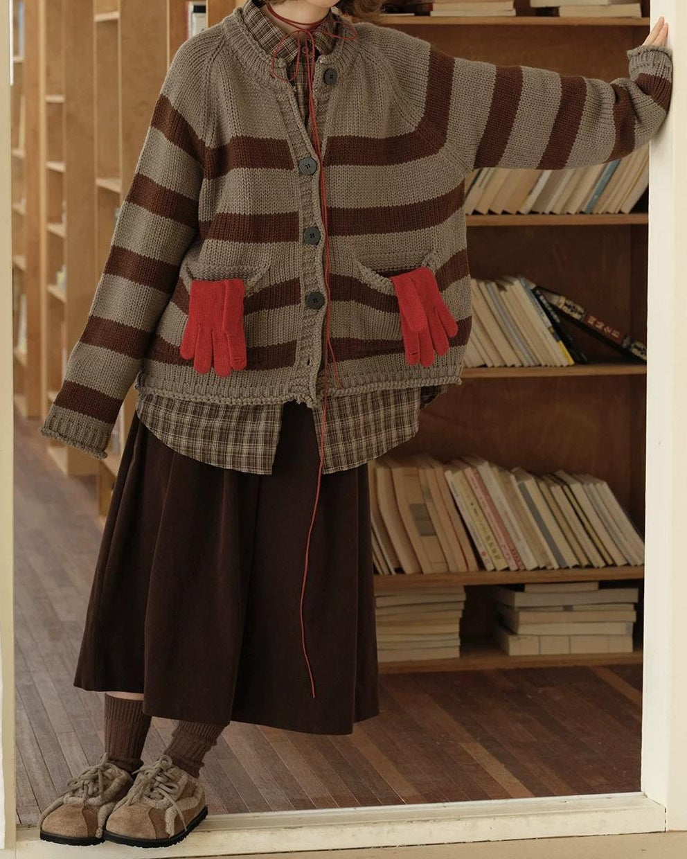 ノーブルコーデュロイミドルワイドパンツ 10158