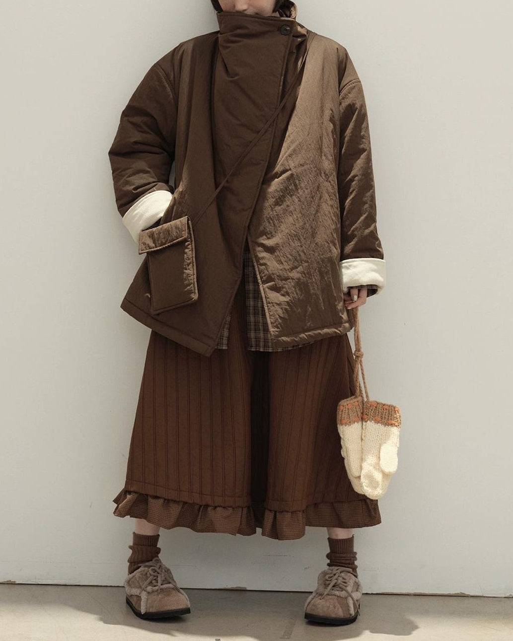 スタンドカラーミニマルノルディカ コート 10133