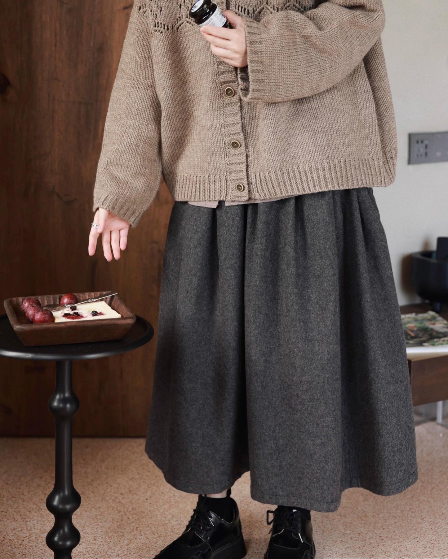 ナチュラルミディフレアスカート 10005