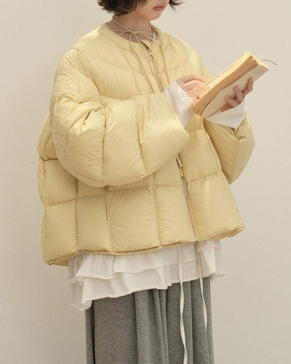 エアウォームクラウドリボンパフコート 10141