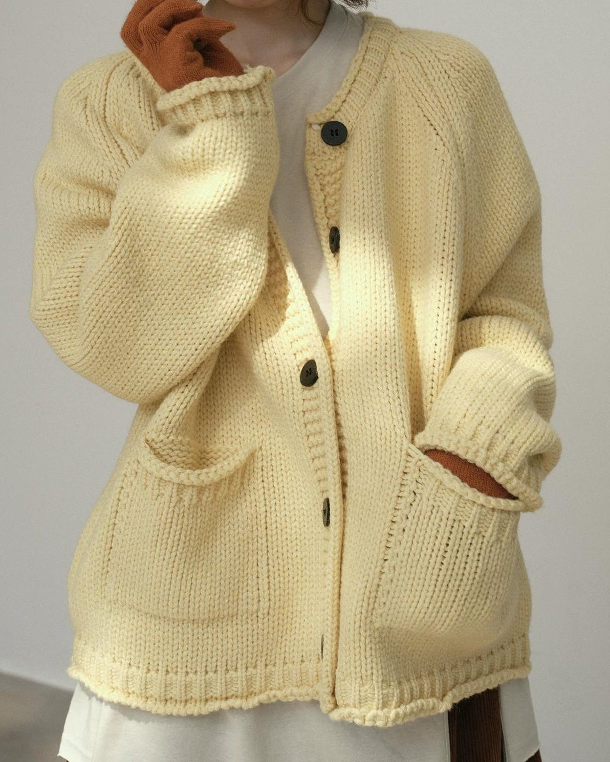 フォークポケットニットカーディガン 10179