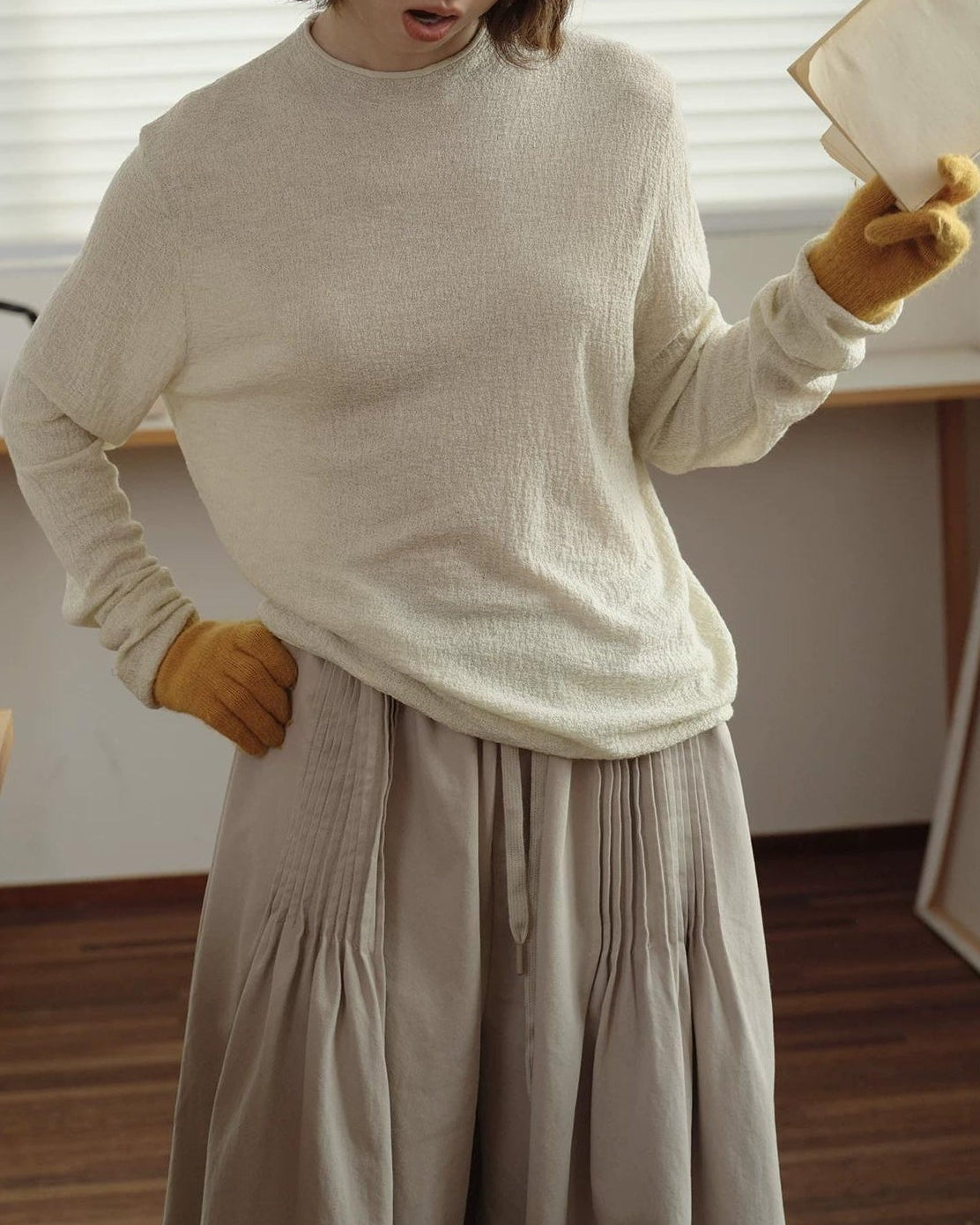 カームラインラウンドプルオーバー 10162