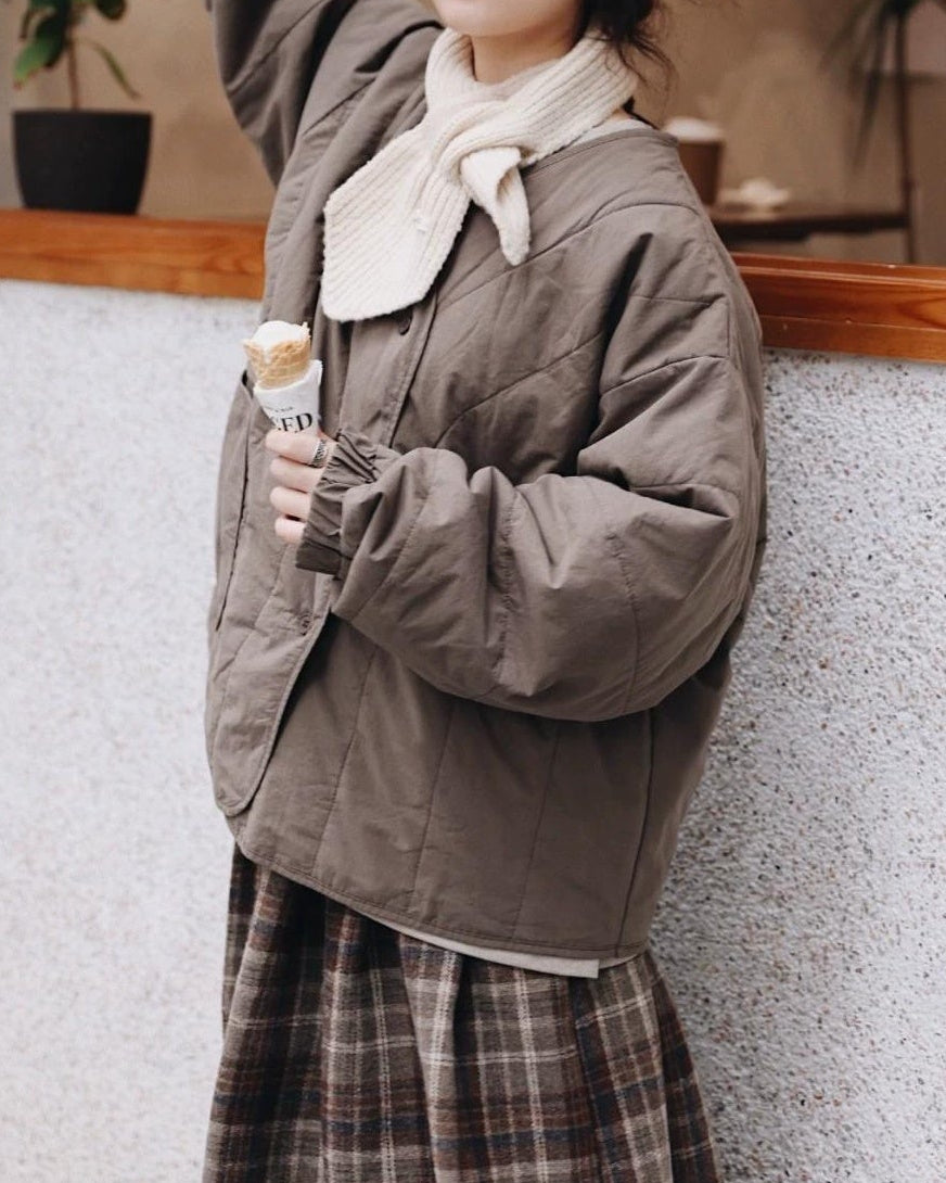 キルトテクスチャーショートコート 10093