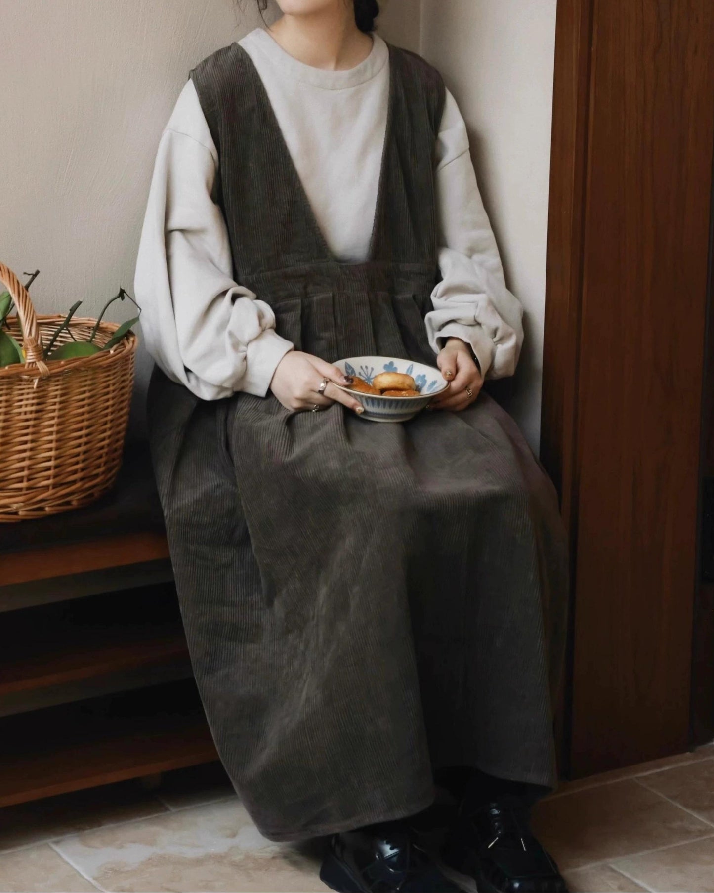 ハイウエストレトロベストワンピース 10036