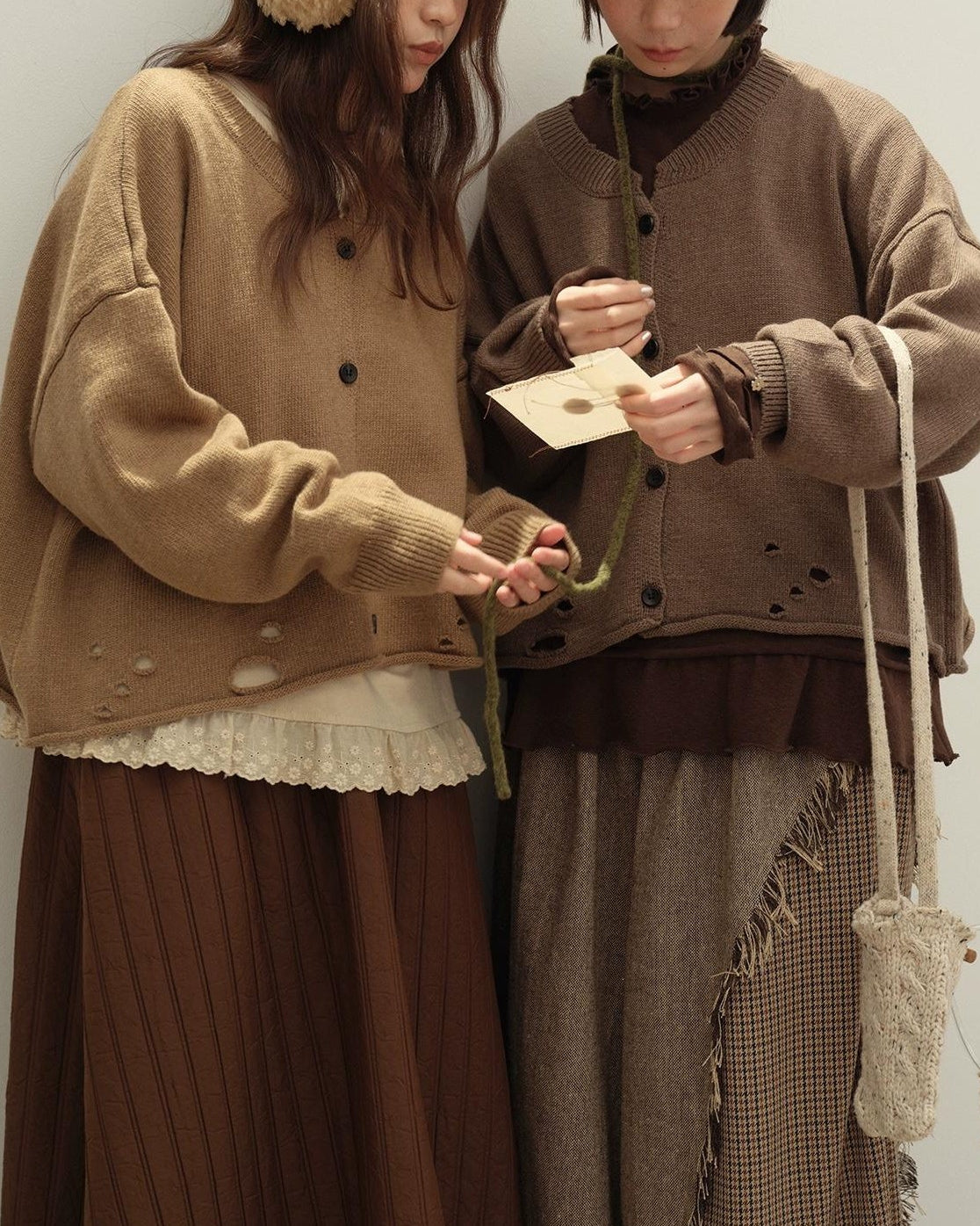 ホールニットリブカーディガン 10126